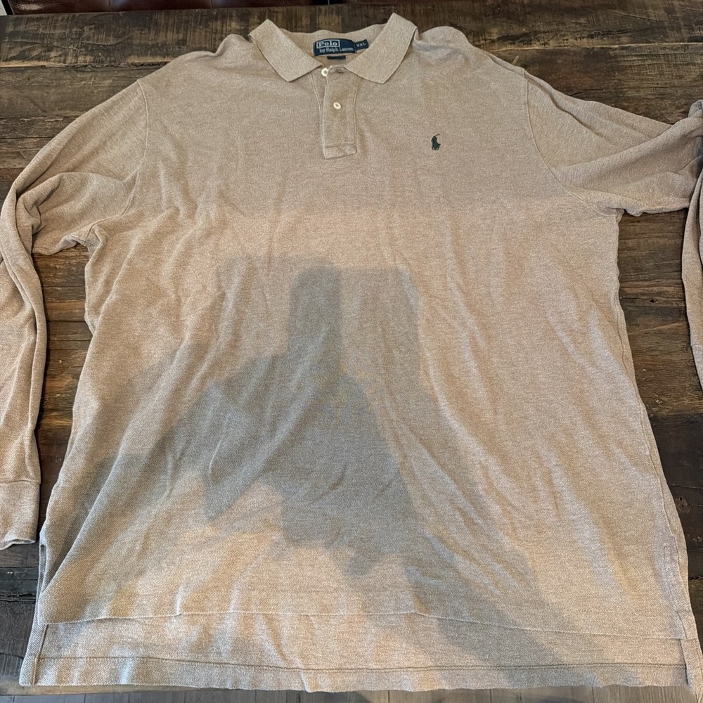 Polo Ralph Lauren Polo Shirt Mens 2XLT Brown Long Sleeve Big & Tall Pony Logo!